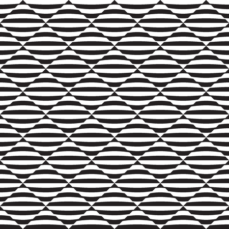 Seamless abstract black and white op art illusion patternのイラスト素材
