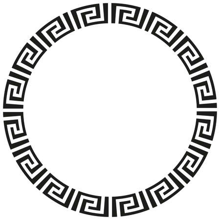 Round African or Greek border frame design.のイラスト素材