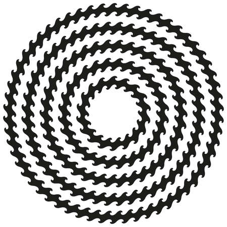 Round circular wave border frame in a range of sizesのイラスト素材