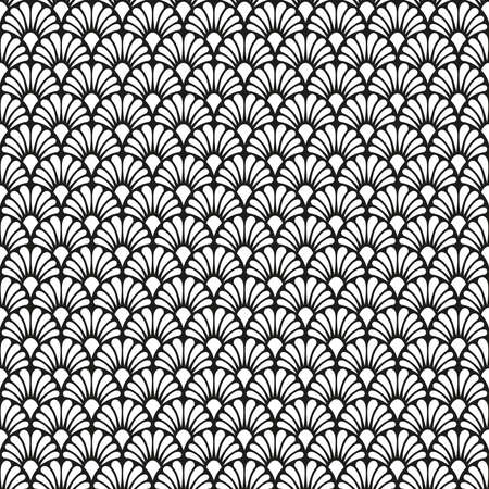 Seamless Art Deco scallop pattern backgroundのイラスト素材