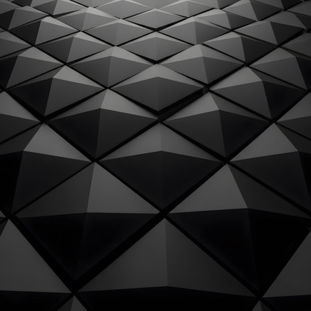 Black abstract geometric background. 3d rendering, 3d illustration.の素材