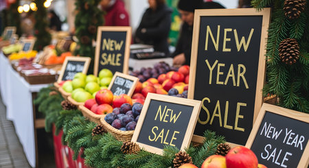 Fresh fruits and vegetables at a farmers market in New York City.の素材
