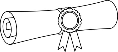 Diploma with ribbon. Vector illustration ready for vinyl cutting or t-shirt printing.のイラスト素材