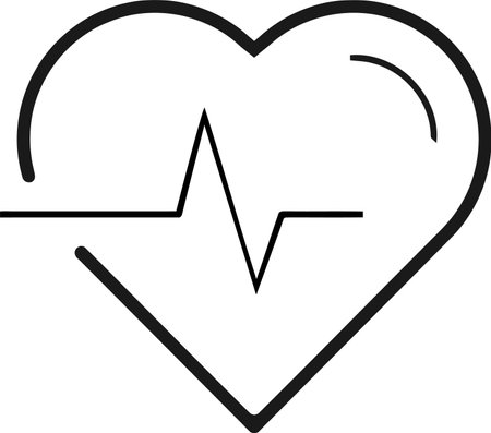 Heartbeat line icon isolated on white background. Heartbeat sign. Heart pulse icon. Cardiogram icon. Vector Illustrationのイラスト素材