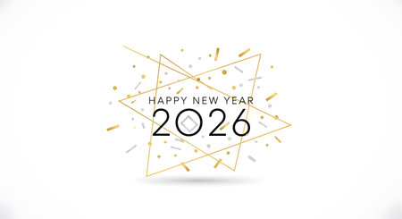 Happy new year 2026. Greeting card. Vector illustration.の素材