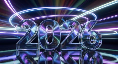 Happy New Year 2016 - 3D Rendered Computer Artwork.の素材