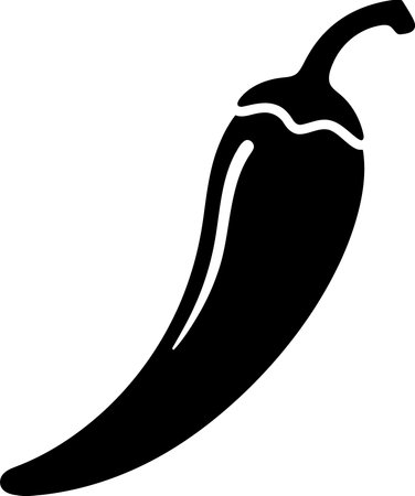 Chilli pepper silhouette isolated on white background. Vector Illustration.のイラスト素材