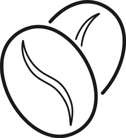 Coffee beans icon isolated on white background. Vector illustration.のイラスト素材