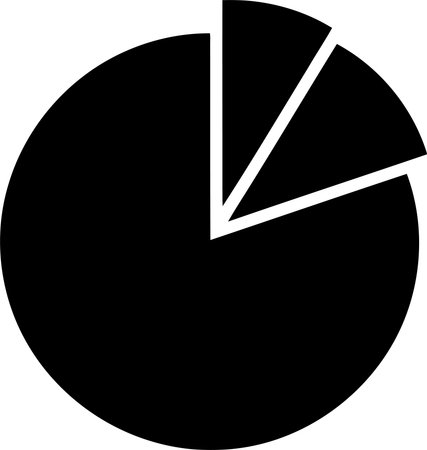 Pie chart icon isolated on white background. Flat design. Vector illustration.のイラスト素材