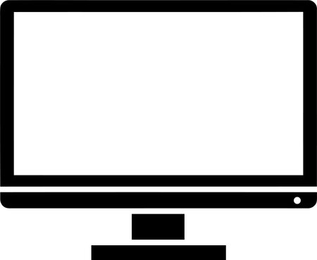 Computer monitor with blank screen isolated on white background. Vector illustration.のイラスト素材