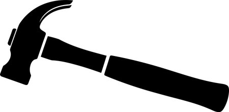 Hammer silhouette isolated on white background. Vector illustration. Eps 10.のイラスト素材