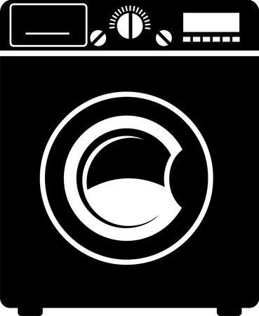 Washing machine icon vector illustration isolated on white background. Laundry symbol.のイラスト素材