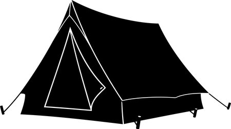 Illustration of a tourist tent isolated on a white background - vectorのイラスト素材