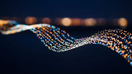 Bokeh spirals blurred background luminous streaks modern visualization designの素材