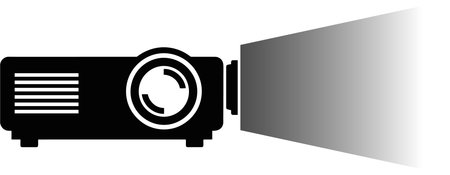 Video projector icon isolated on white background. Vector illustration. Eps 10.のイラスト素材