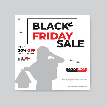 Black Friday social media Saleのイラスト素材