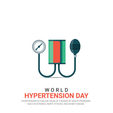 World Hypertension day. World Hypertension day creative ads, Vactor, 3D Illustrationのイラスト素材