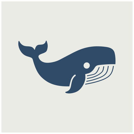 Flat Vector simple logo blue whale for isolated on white background.のイラスト素材