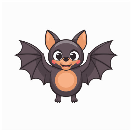 Set of bat, flat cartoon isolated on white background. Vector illustration white backgroundのイラスト素材