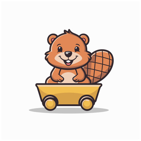 Beaver wild animal set vector illustration. Funny character in various poses cartoon design Isolated on white background.のイラスト素材