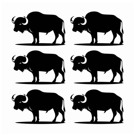 buffalo in flat style isolated on white backgroundのイラスト素材