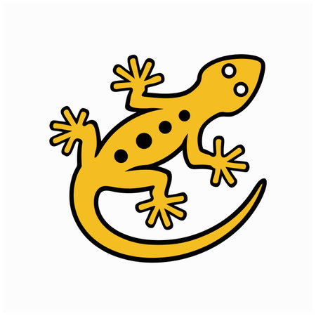 Lizard Gecko Animal flat vector illustration on white backgroundのイラスト素材
