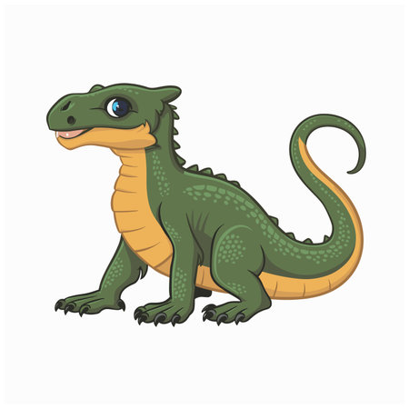 Flat animal Komodo dragons design vector illustration backgroundのイラスト素材