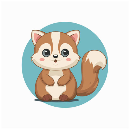 Mink in a flat style. Isolated, vector white backgroundのイラスト素材