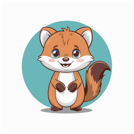 Mink in a flat style. Isolated, vector white backgroundのイラスト素材