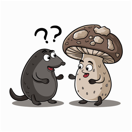 cute mole on white background. Vector illustration with animal in cartoon style.のイラスト素材