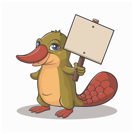 Cartoon platypus isolated on white backgroundのイラスト素材