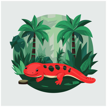 salamander animal. Vector image white backgroundのイラスト素材