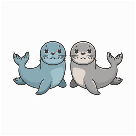 seal, animal, sea, lion, vector, illustration, isolated, monk, background, cut, cute, marine, character, white, flat, zoo, cartoon, water, grey, baby, icon, design, beach, nature, winter, happy, smile, ocean, drawing, funny, fun, life, underwater, mammal, wildlife, aquatic, arctic, element, polar, antarctic, swim, walrus, clip-art, gray, head, wildのイラスト素材