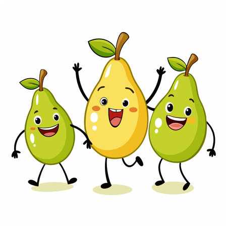 Pear fruit Vector Illustration isolated on white backgroundのイラスト素材