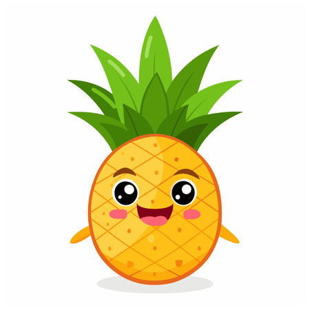 Pineapple fruit Vector Illustration isolated on white backgroundのイラスト素材