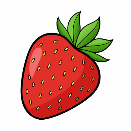 Strawberry fruit Vector Illustration isolated on white backgroundのイラスト素材