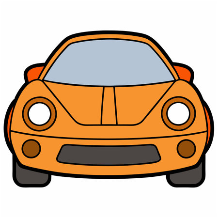car Flat vector illustration  on a white background.のイラスト素材