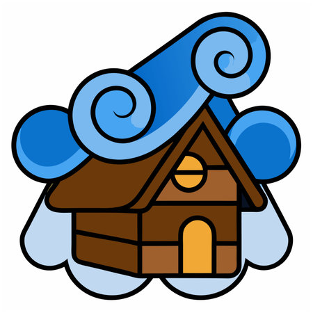 chalet Flat vector illustration  on a white background.のイラスト素材