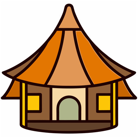 Hut Flat vector illustration  on a white background.のイラスト素材