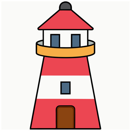 light house Flat vector illustration  on a white background.のイラスト素材