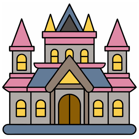 polace House Flat vector illustration  on a white background.のイラスト素材
