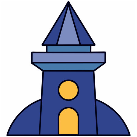 tower house  Flat style vector design white backgroundのイラスト素材