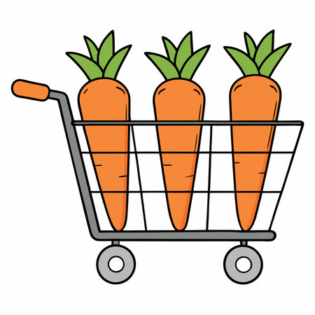 Carrot vegetable, leaves, Farm carrot plant. Vector illustration isolated on white background.のイラスト素材