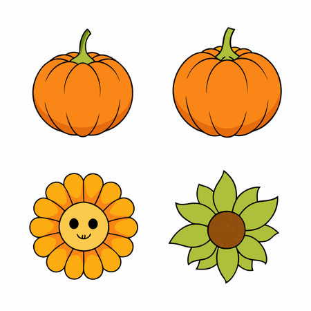 Pumpkin. Flat color icon. Thanksgiving design. Autumn pumpkin.のイラスト素材