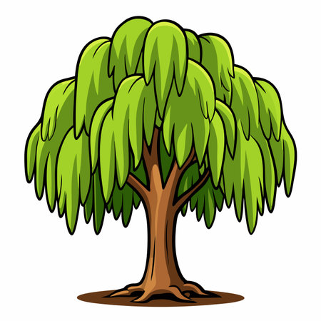 Trees Vibrant Flat Illustrations Collection.  Flat illustration. Vector images on a white background.のイラスト素材