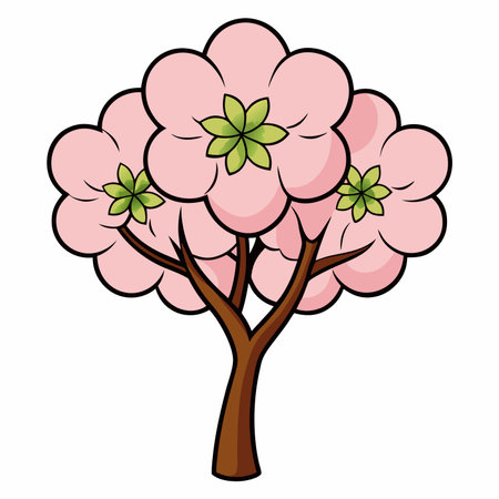 Trees Vibrant Flat Illustrations Collection.  Flat illustration. Vector images on a white background.のイラスト素材