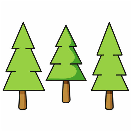 Pine tree icon. Flat illustration of pine tree vector icon for webのイラスト素材