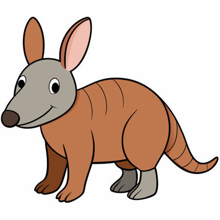 Aardvark animal isolated flat vector illustration on white backgroundのイラスト素材