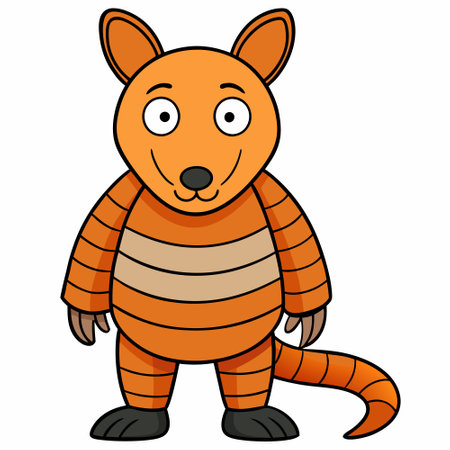Cartoon armadillo design vector flat modern isolated illustrationのイラスト素材