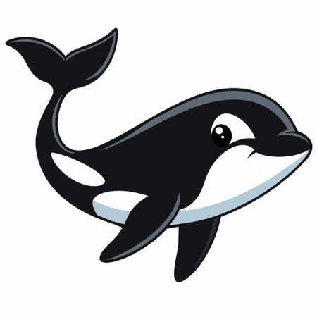 cetaceans vector illustration. cetaceans cartoon clipart, animal in flat style.のイラスト素材